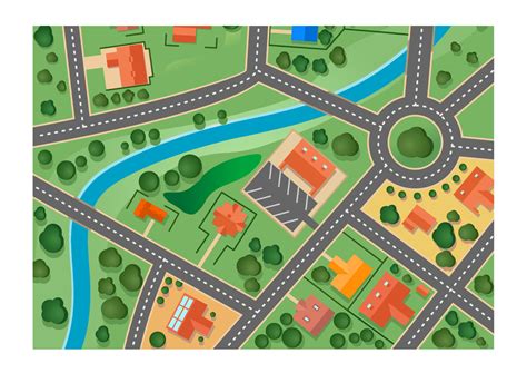 mapa del pueblo suburbano  vector en vecteezy