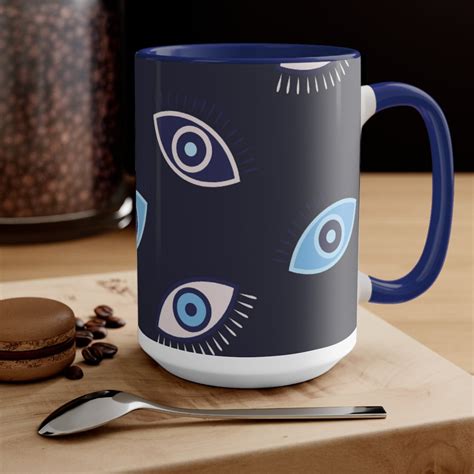 Blue and White Evil Eye Coffee Mug, Positive Energy Gift - Etsy