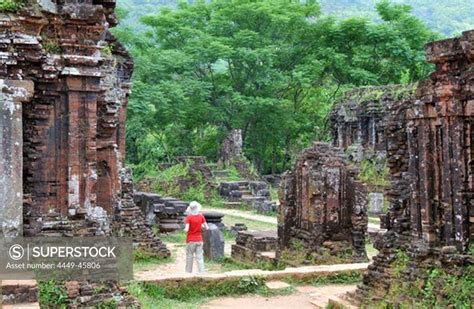 In group B and C of the Cham temple complex, abandoned and partially ruined Hindu temples ...