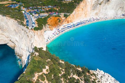 Famous Porto Katsiki Beach In Lefkada Island Greece Stock Photo