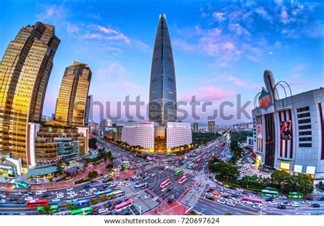 Beautiful Buidings Traffic Jamsil Seoulsouth Koreafish Stock Photo