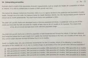 Solved A growth chart is a plot of the percentiles of growth | Chegg.com