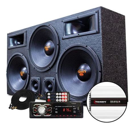 Caixa Som Automotivo 3 Woofer Triton Corneteira Modulo Radio Oestesom