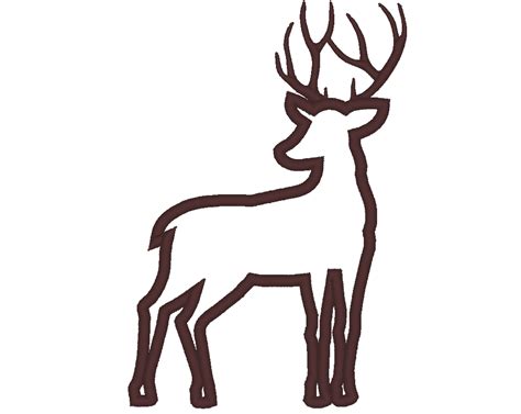 Buck deer silhouette Applique machine embroidery designs Big Deer with ...