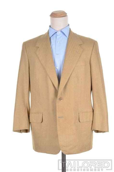 Oxxford Clothes Golden Wool Blend Mens Blazer Sport Coat Jacket