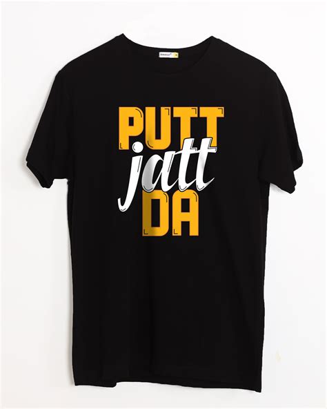 Buy Putt Jatt Da Black Printed Half Sleeve T Shirt For Men Online India