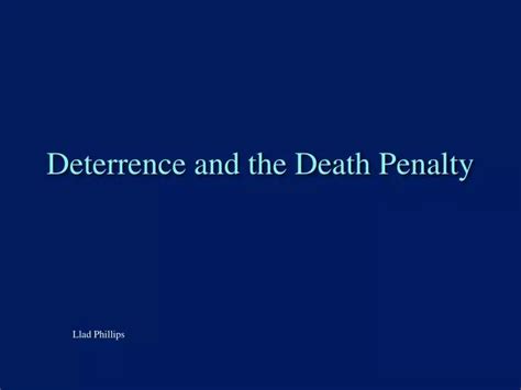 Ppt Deterrence And The Death Penalty Powerpoint Presentation Free