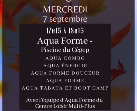 Essai Gratuit Aqua Forme Centre Loisir Multi Plus