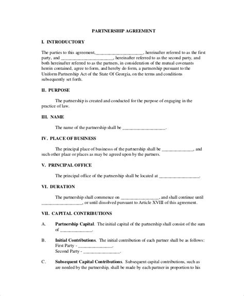 Free 10 Sample Business Partnership Agreement Templates In Pdf Ms