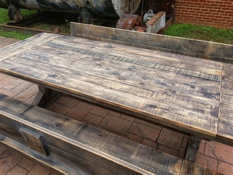 The Emerson Rustic, Oak Reclaimed Trestle Dining Table - Rustic Trades ...