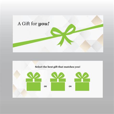 Premium Vector | A green gift card that says " a gift for you!