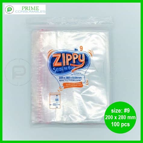 100pieces Zippy Seal It Bag No 9 Zip Plastic Resealable Storage Bags