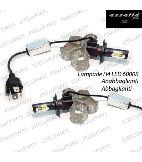 KIT H4 A LED PER FIAT PANDA CROSS LAMPADE LED H4 6000K XENON BIANCO NO