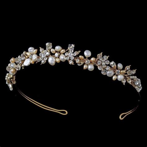 Gold Ivory And Blush Freshwater Pearl Bridal Headband Pearl Bridal Headband Pearl Headband