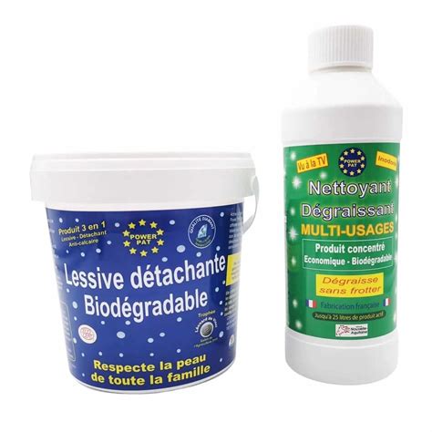 Kit entretien Expert POWERPAT lessive 1kg dégraissant 1L Power