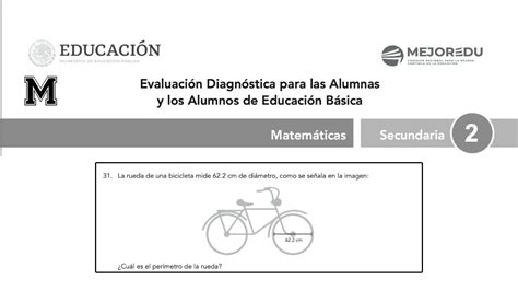 Examen diagnóstico segundo secundaria 31 La rueda de una bicicleta