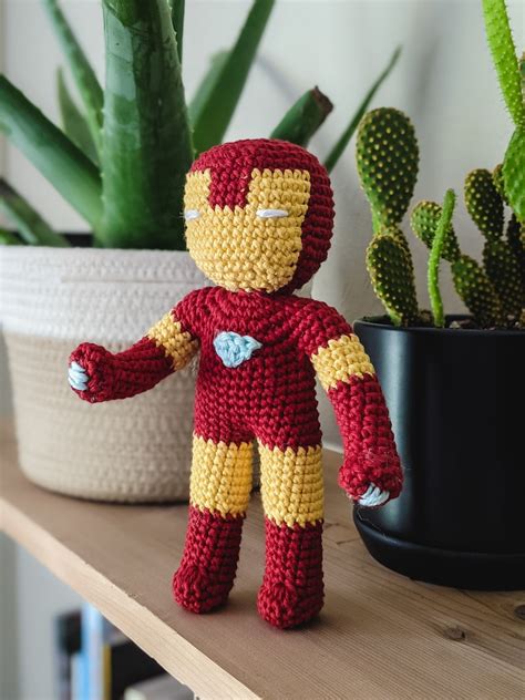 Crochet Iron Man Amigurumi Pattern Plush Toy Etsy