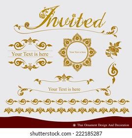 Vector Set Thai Ornament Design Decoration Stock Vector Royalty Free