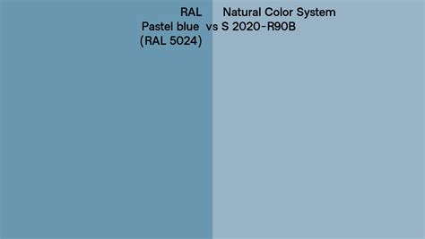 RAL Pastel Blue RAL 5024 Vs Natural Color System S 2020 R90B Side By