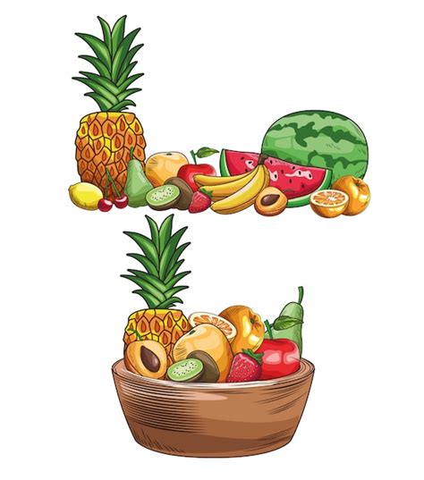 Frutas Dibujadas A Mano Vector Premium