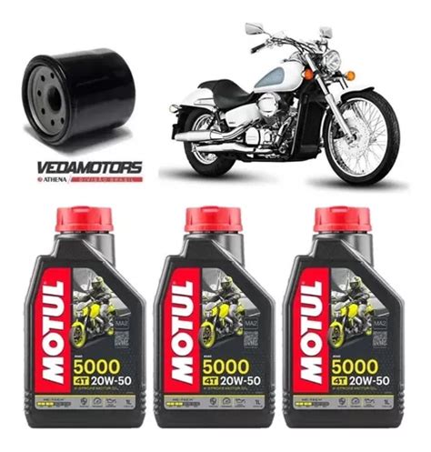 Kit Troca De Oleo Honda Shadow 750 Motul 5000 20w50 Ffp004