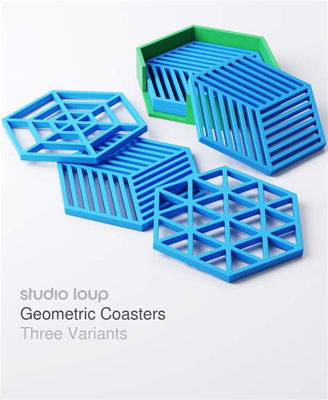 geometric coasters includes  variants  model  studio loup