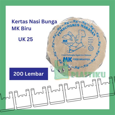 Jual Kertas Nasi Bunga Mk Biru Isi Lembar Kertas Minyak Alas