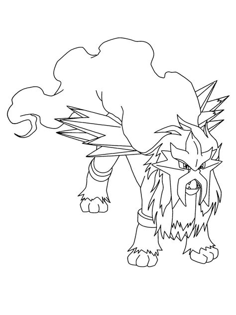 Cute Entei Coloring Page In Pokemon Coloring Page Coloring Home The