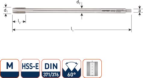 HSS Machinetap Extra Lang Doorlopend DIN 371 M6 JRV Products