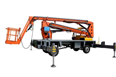 Ce Iso Kg Trailer Mounted Articulated Boom Lift Hydraulic Aerial