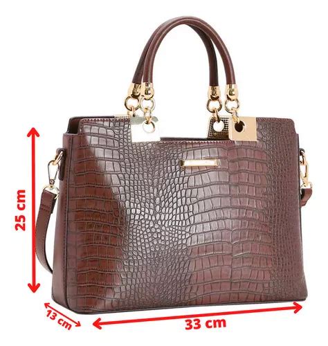 Bolsa Feminina Croco Verniz M O Cg Chenson Acambamento Dos