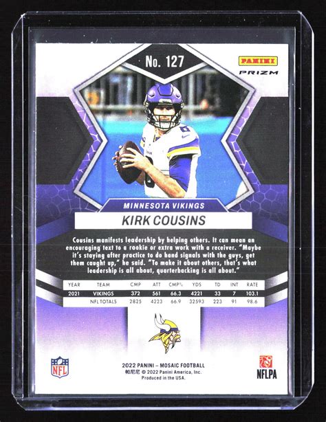 Panini Mosaic Mosaic Prizm Kirk Cousins For Sale Online Ebay