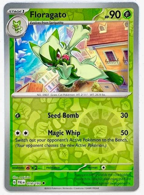 Amazon Pokemon Floragato 014 193 Paldea Evolved Reverse Holo