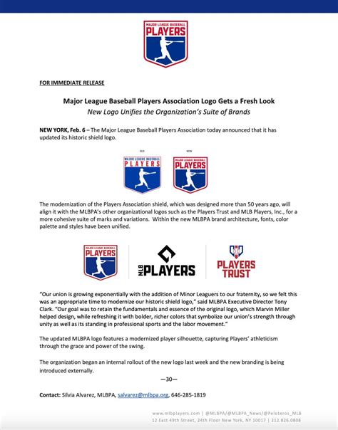 Tyler🥜 On Twitter Rt Mlbpanews For Immediate Release Mlbpa Logo