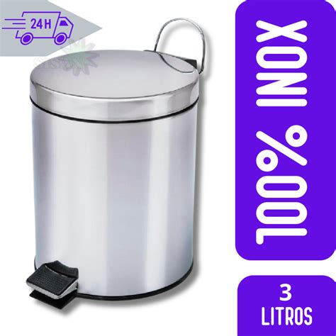 Cesto De Lixo Lixeira Lts Inox C Pedal Banheiro E Cozinha