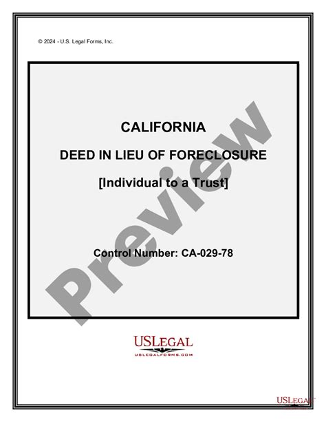 California Deed In Lieu Of Foreclosure Make Adeed In Lieu Of