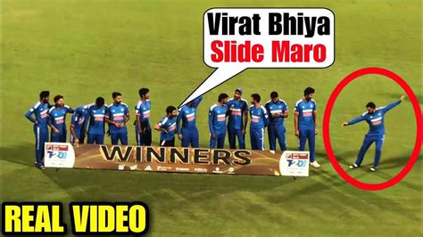 Virat Kohli Dashes Into Trophy Celebrations With 'Michal Jackson Slide ...