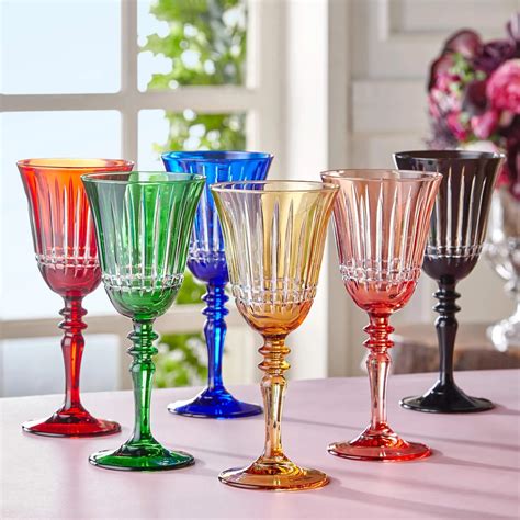 Vintage Crystal Cut Wine Glasses Colorful Crystal Wine Glass Colored