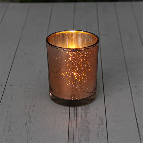 Richland Votive Holder Grande Rose Gold Mercury Set Of 12 Quick Candles