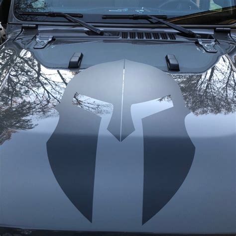 Spartan Gladiator Helmet Hood Vinyl Decal Jeep Wrangler Decals