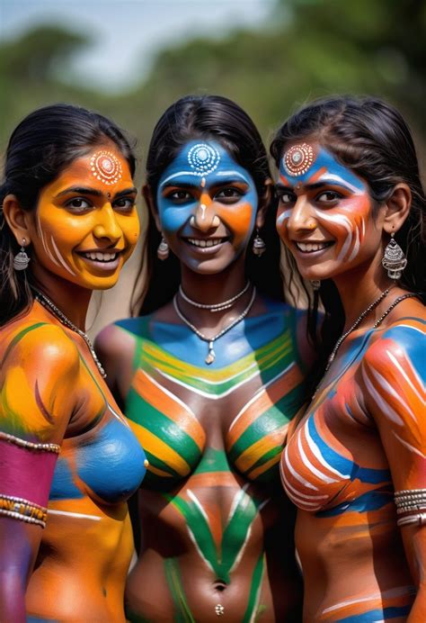 Young Indigenous Indian Women in Body Paint | Stable Diffusion Online