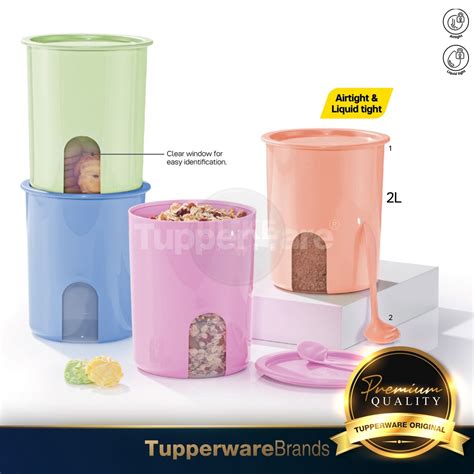 Tupperware Royale Blue Canister Golden Touch Royale Bloom One Touch