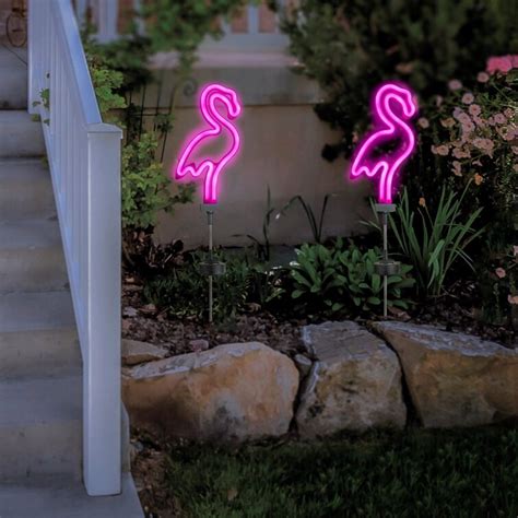 Touch Of Eco Solar Powered Flamingo Garden Stake Light Reviews Wayfair