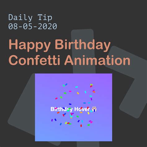 Happy birthday confetti animation CSS Tutorial (2022)