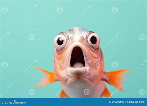 Studio Portrait Of Shocked Fish With Surprised Eyes Stock Illustration