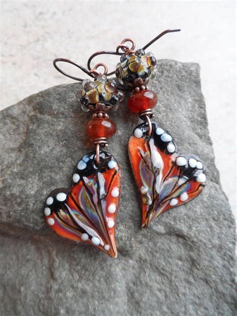 Rockin Raku Wings Artisan Made Enameled Copper Lampwork Rainbow