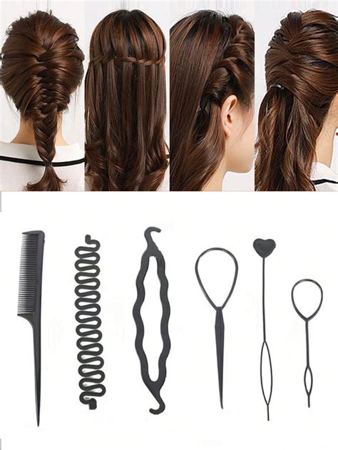 Pcs Set Black Hair Braiding Tools Including Braider Loop And Pull