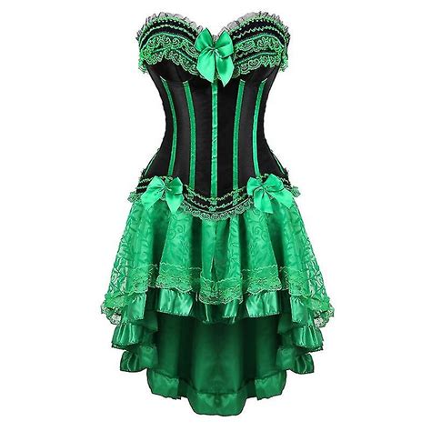 Sajy Lace Corset Dresses Burlesque Plus Size Lingerie Zip Bustier