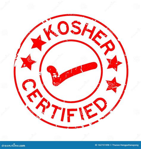 Palabra Certificada Con Kosher Rojo Grunge Con Sello De Goma Redondeado