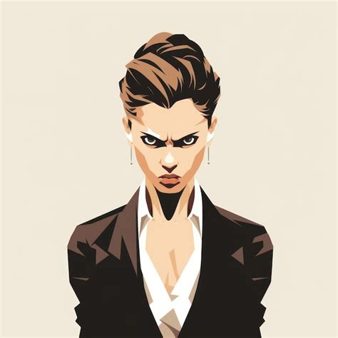 Premium Ai Image Angry Woman In Flat Minimalistic Animation Ai